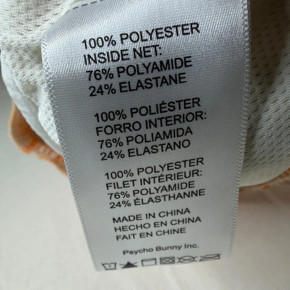 Psycho Bunny Hempstead Swim Trunks‎ size XS Orange/White